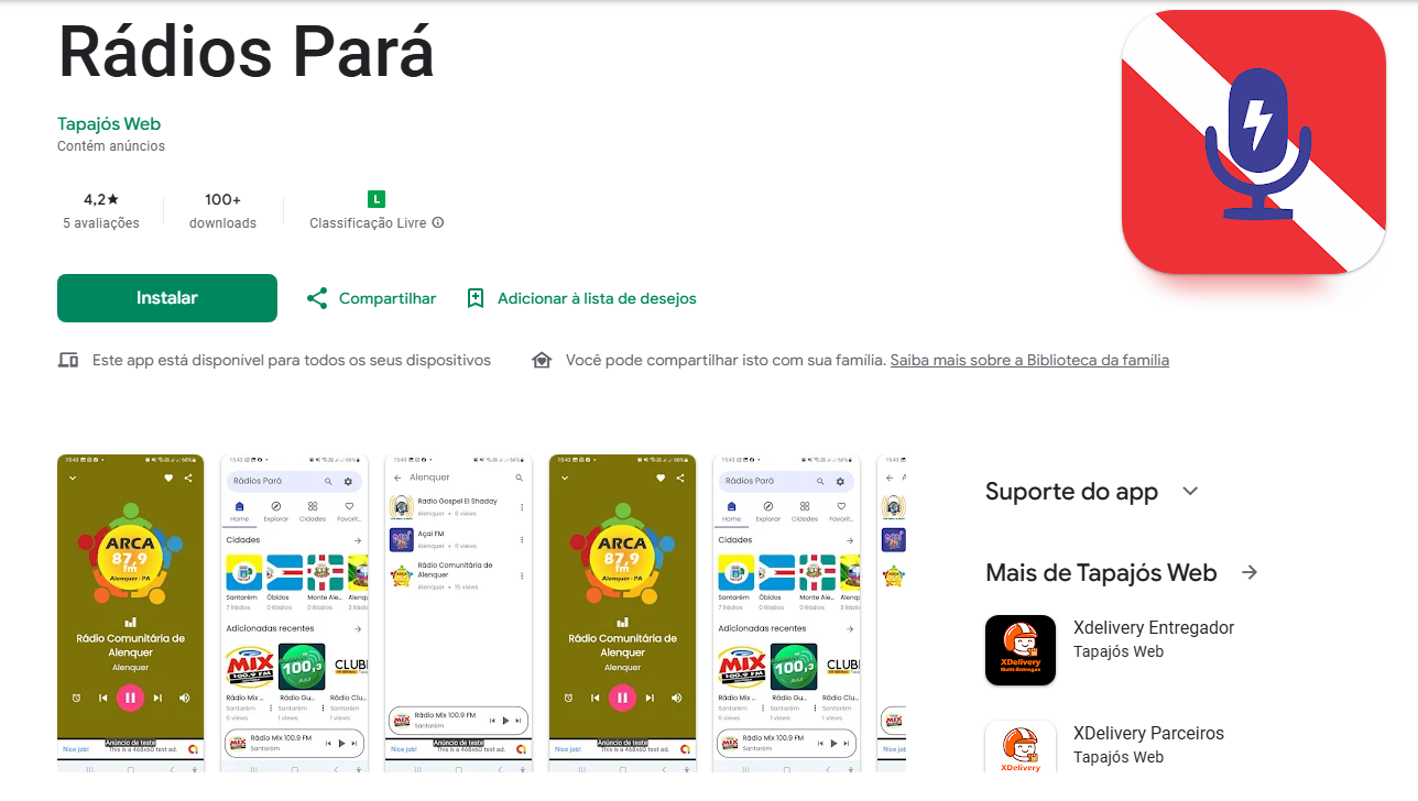 Aplicativo de Rádio Multi Estação